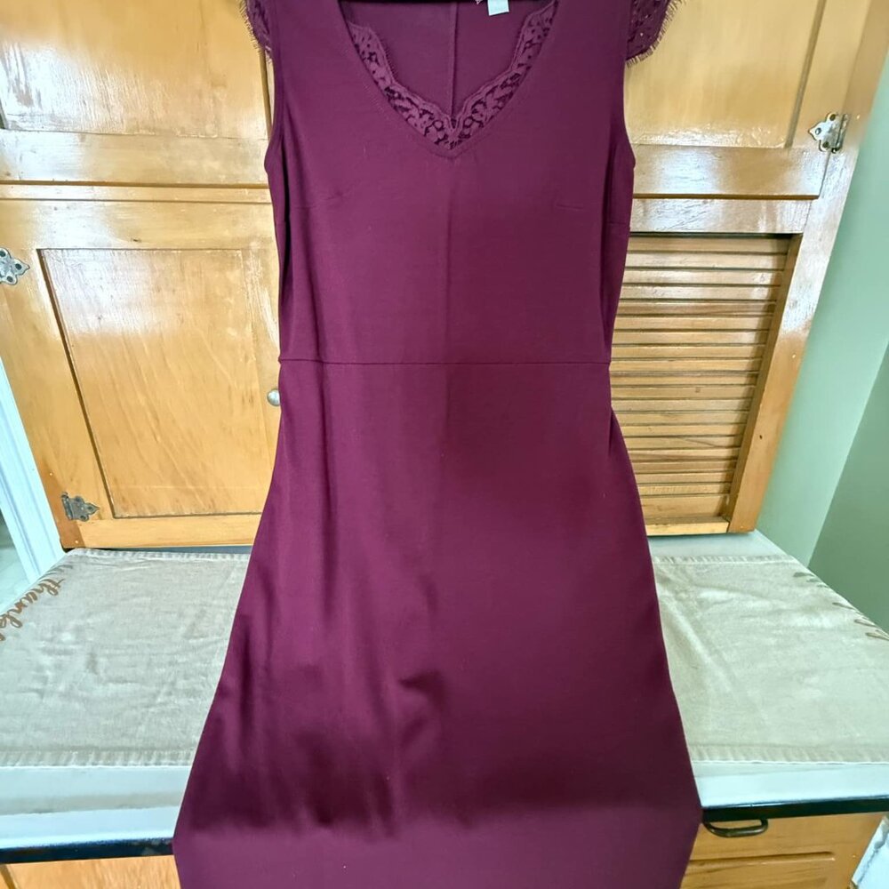 Decree Burgundy Sheath Dress